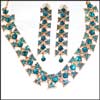 Sea blue fancy necklace set Set no 940-A - Click here to View more details about this Product